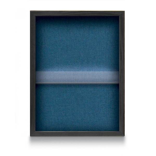 Indoor Enclosed Combo Board, 48"x36", Black Frame/Blue & Cork